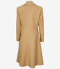 Womens Beige Double Breasted Wool Trench Coat