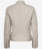 Women's Off White Biker Style Leather Jacket