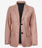 Womens Two Button Pink Leather Blazer