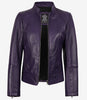 Women's Purple Modern Fit Biker Style Leather Jacket