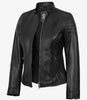 Carrie Black Leather Jacket for Women