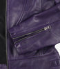 Women's Purple Modern Fit Biker Style Leather Jacket