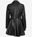 Womens Asymmetrical Black Peplum Leather Jacket