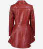 Womens Red Leather Peplum Jacket